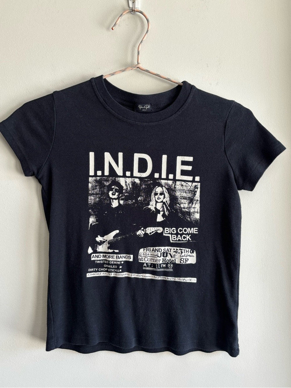 Brandy Melville Black I.N.D.I.E. Graphic Tee (vintage)